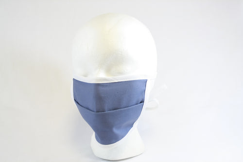 Blue, single layer mask with adjustable center fold